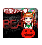 ラブリーハロウィンレッドシルエットんご（個別スタンプ：28）