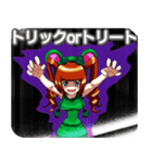 ラブリーハロウィン子持ち縞んご（個別スタンプ：36）