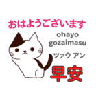 猫の気持ち 日本語台湾語（個別スタンプ：1）