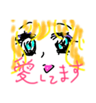 少女漫画な顔だけスタンプ（個別スタンプ：7）