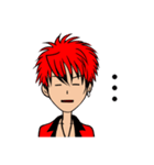 赤髪男子、red（個別スタンプ：33）