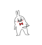 Poker face rabbit and cat（個別スタンプ：1）