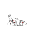 Poker face rabbit and cat（個別スタンプ：6）