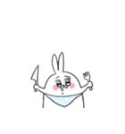 Poker face rabbit and cat（個別スタンプ：7）