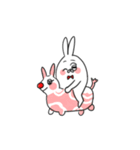 Poker face rabbit and cat（個別スタンプ：8）