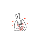 Poker face rabbit and cat（個別スタンプ：9）
