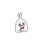 Poker face rabbit and cat（個別スタンプ：14）