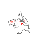 Poker face rabbit and cat（個別スタンプ：15）