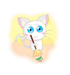 Daily Life White Cat（個別スタンプ：27）