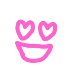 シンプル顔文字 ペイント（個別スタンプ：3）