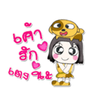 ^_^ My name is Hana..Love dog..（個別スタンプ：40）