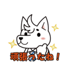 白い犬の北海道犬・でかもじ（個別スタンプ：22）
