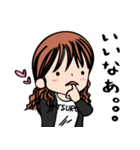 ピンクのハートの恵子ちゃん | LINEスタンプ | ひとり。