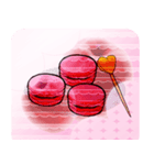 Lovely Macaron Apple（個別スタンプ：21）