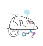 I am cat white and I am cat gray（個別スタンプ：11）