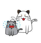I am cat white and I am cat gray（個別スタンプ：14）