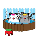 I am cat white and I am cat gray（個別スタンプ：16）