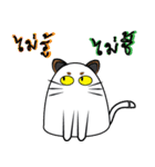I am cat white and I am cat gray（個別スタンプ：34）