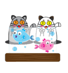 I am cat white and I am cat gray（個別スタンプ：39）