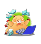 Fat pig MOO MOO（個別スタンプ：34）