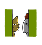 ネコ人間とトリ人間（個別スタンプ：40）