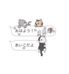 【あいこ】猫だらけの吹き出し（個別スタンプ：1）