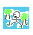 Stick man best friend（個別スタンプ：1）