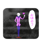 Gothic woman and skeleton thundercloud（個別スタンプ：5）