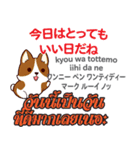 犬の日常会話 日本語タイ語（個別スタンプ：22）