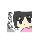 真顔で伝える女性と猫スタンプ（個別スタンプ：14）