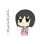 真顔で伝える女性と猫スタンプ（個別スタンプ：19）