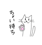 真顔で伝える女性と猫スタンプ（個別スタンプ：20）