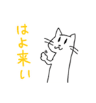 真顔で伝える女性と猫スタンプ（個別スタンプ：23）