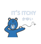 めんどくさがりなバイリンガルの青いくま（個別スタンプ：17）