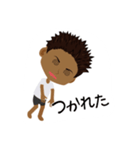 色黒短髪男性のためのスタンプ（個別スタンプ：11）