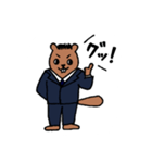 スーツを着たビーバー（個別スタンプ：8）