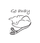 line drawing cat（個別スタンプ：3）