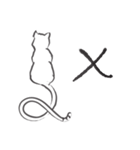 line drawing cat（個別スタンプ：6）