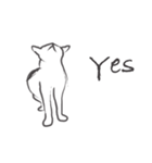 line drawing cat（個別スタンプ：9）