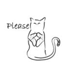 line drawing cat（個別スタンプ：20）