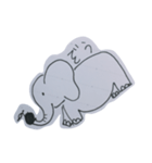 紙の上のゆるいどうぶつたち。（個別スタンプ：4）