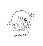 白い女の子（個別スタンプ：1）