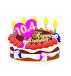 10月の誕生日ケーキのスタンプ（個別スタンプ：4）