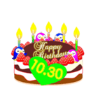 10月の誕生日ケーキのスタンプ（個別スタンプ：30）