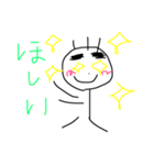 太眉のキャラクターの日常スタンプ（個別スタンプ：3）