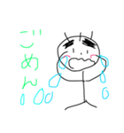 太眉のキャラクターの日常スタンプ（個別スタンプ：4）