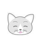 どうぶつ百面相（ねこ）（個別スタンプ：1）