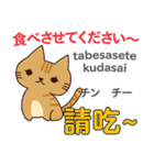 食いしん坊な猫 日本語台湾語（個別スタンプ：2）