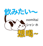 食いしん坊な猫 日本語台湾語（個別スタンプ：16）