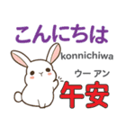 ウサギの気持ち 日本語台湾語（個別スタンプ：6）